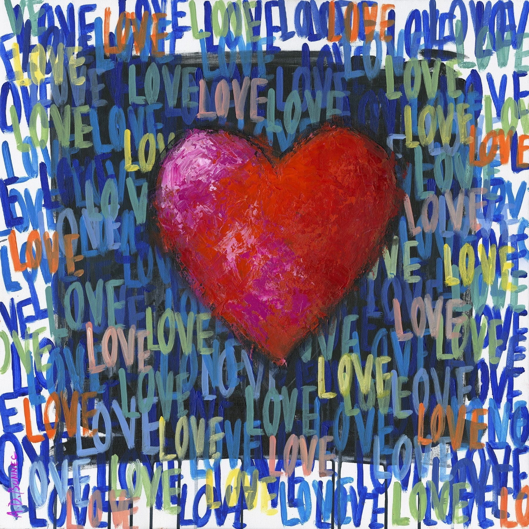 "Blue Love" Painting Print on Wrapped Canvas