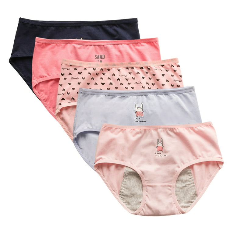 Cotton Period Underwear for Teens - Pink Hearts