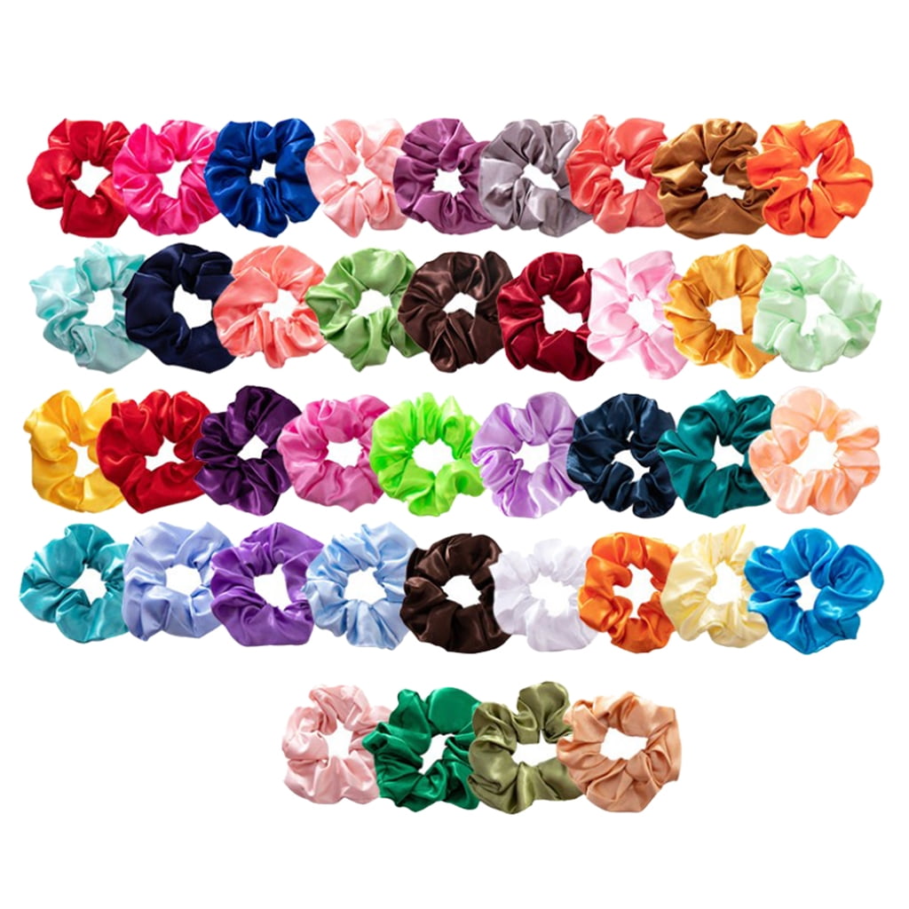 FVDPWYE Pack of 80 Women's Scrunchies Satin Elastic Hair Bands Ties Ropes