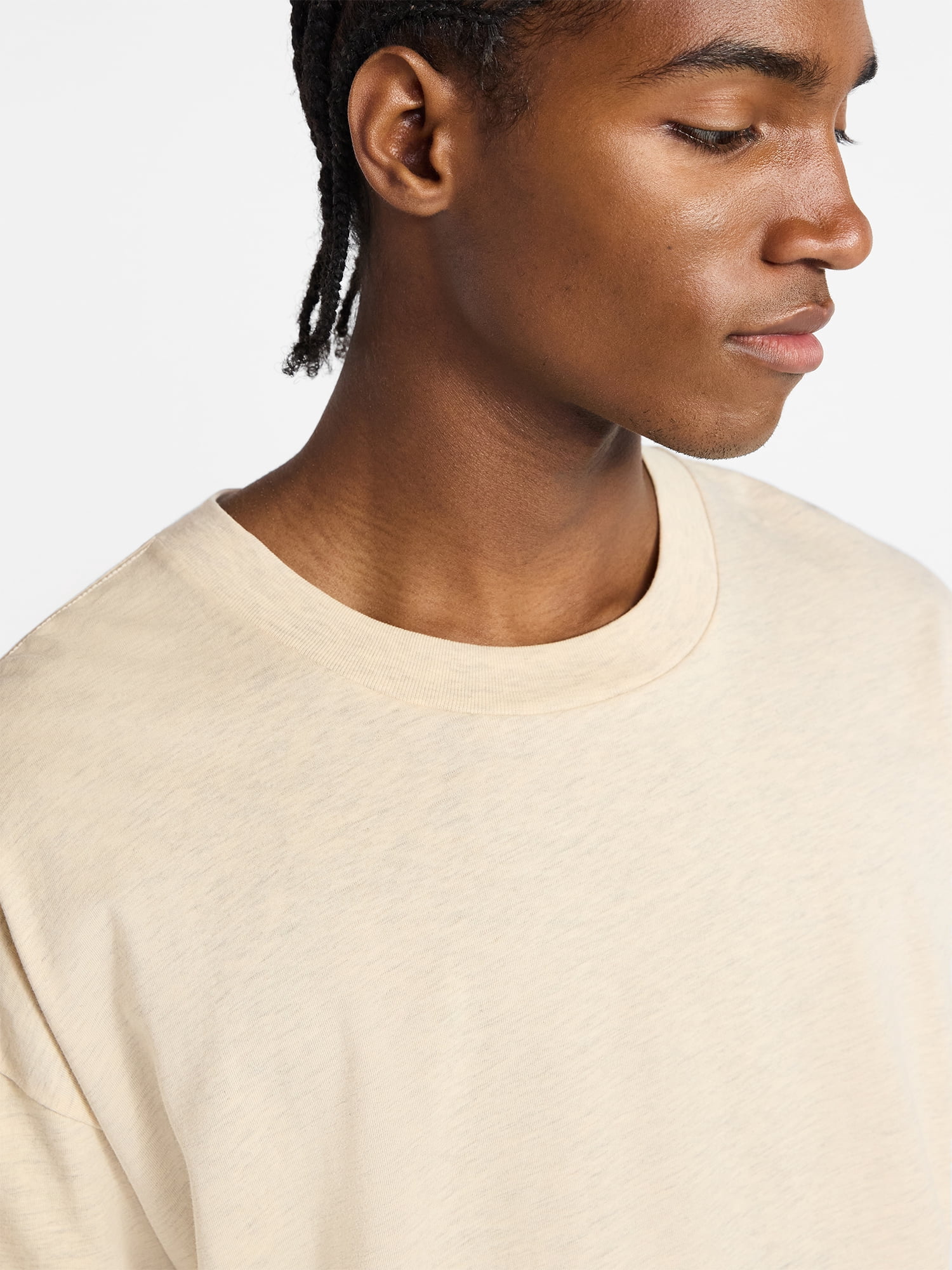 No Boundaries Men's Oversized Boxy Tee with Short Sleeves, XS-4XLT