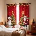 thumbnail image 5 of Christmas Decor Window Curtains, 2 Pieces Christmas Rod Pocket Curtains, Snowman Santa Decor for Home Kitchen Livingroom Coffee Room, 5 of 6