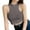 Grey, variant on Women Tank Tops Half High Neck Halter Black Sleeveless Crop Tight Top Womens Camisole Black One Size