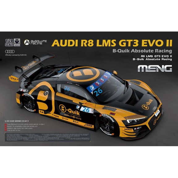 MENG CS-011 1/24 R8 LMS GT3 EVO II B-Quik Absolute Racing Model Kit