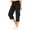 Black, variant on Capri Cargo Pants for Women Spring Summer Casual Elastic Waist Relaxed Fit Straight Leg Capri Hiking Pants with Pockets