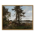 thumbnail image 4 of Drsoum Vintage Woodland Pathway Landscape Wall Art 11x14in Natural Framed Rustic Retro Forest Scenery Prints Farmhouse Classic Decorations for Living Room Bathroom, 4 of 6