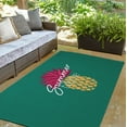 thumbnail image 3 of 3' x 5' Simply Daisy Summer Time Pineapple Tropical Chenille Area Rug, Kelly Green, 3 of 4
