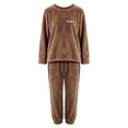 thumbnail image 6 of Helii Women's Fuzzy Fleece 2 Piece Pajama Set Long Sleeve Sweatshirt and Jogger Pants Soft Plush Warm Cozy Loungewear for Winter Sleepwear Plus Size Coral Velvet Daily Casual Home Wear, 6 of 6
