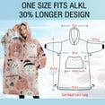 thumbnail image 4 of Oversized Wearable Blanket Hoodie,Pink Hued Cute Halloween Ghosts Pattern Sherpa Blanket Hoodie with Super Pockets,Super Warm Fuzzy Pullover for Women & Men, 4 of 6