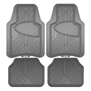 Armor All 4-Piece Rubber All-Season Floor Mats, Gray, Trim-to-Fit