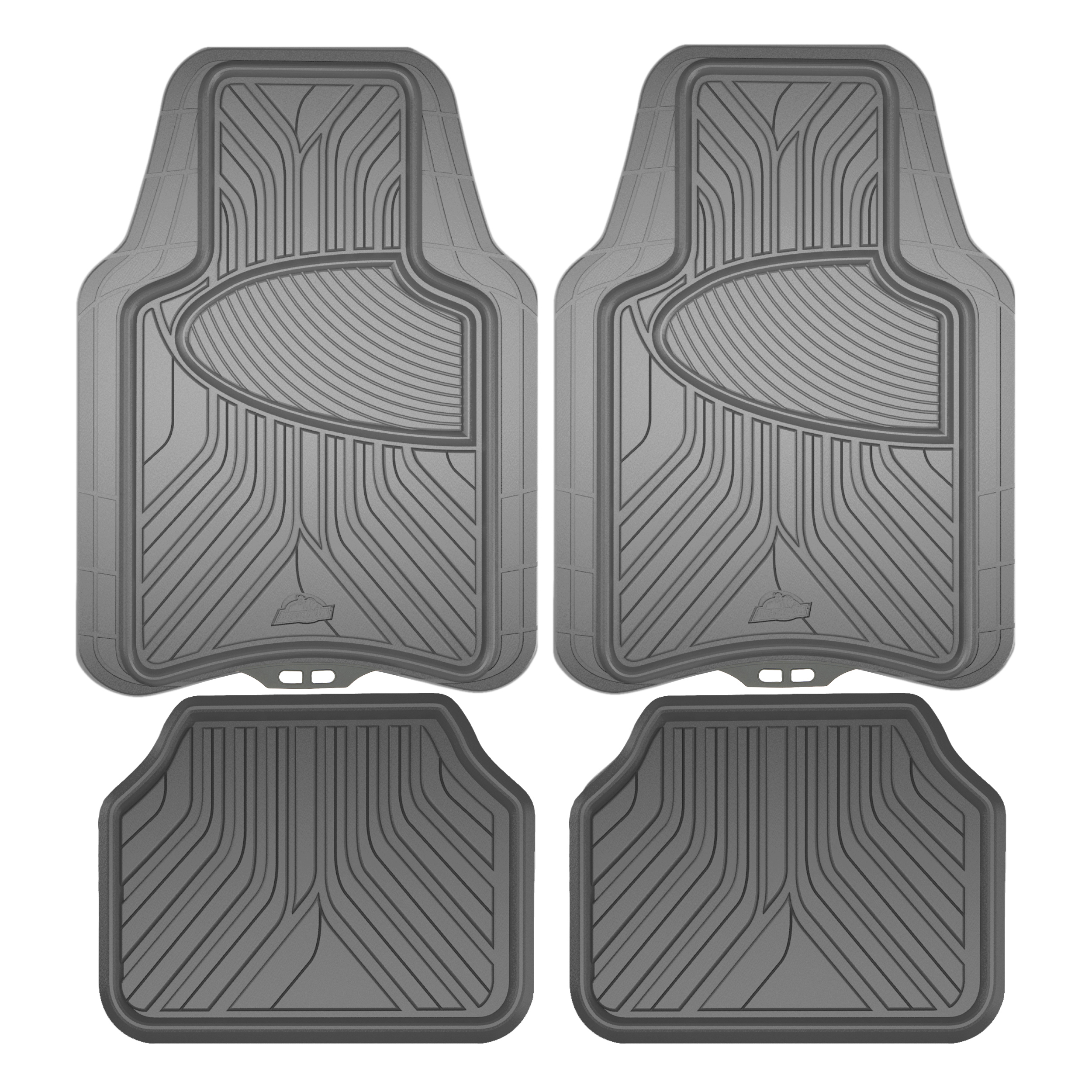 Armor All 4-Piece Rubber All-Season Floor Mats, Gray, Trim-to-Fit photo 1