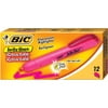 BIC Brite Liner Retractable Highlighter, Chisel Tip, Pink, 1-Dozen