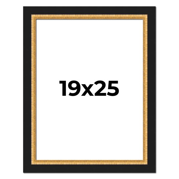 19x25 Frame Gold Real Wood Picture Frame Width 2.25 Inches | Interior Frame Depth 0.5 Inches |