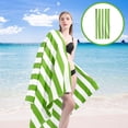 thumbnail image 3 of Oversized Microfiber Beach Towel - Sand-Free, Quick-Dry Cabana Stripe Pool Towel for Adults, Perfect for Travel, Swimming, and Camping Green, 3 of 6