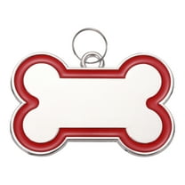 Uxcell Pet ID Tags Bone Shape, 60x40mm Metal Personalize Engraved Both Sides Blank Tags Stamping Pet Supplies (Red)