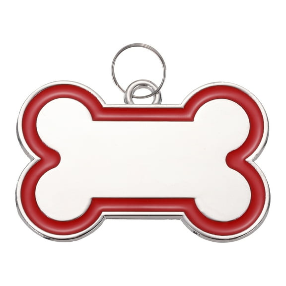Uxcell Pet ID Tags Bone Shape, 60x40mm Metal Personalize Engraved Both Sides Blank Tags Stamping Pet Supplies (Red)