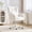 Ivory, variant on Noble House Sheila Teddy Fabric Swivel Office Chair, High Back Desk Chair with Lumbar Pillow & Storage Pockets, Ivory