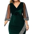 thumbnail image 5 of Gvmfive Plus Size Dresses for Women 3/4 Sleeve Irregular Party Dress, 5 of 6