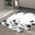thumbnail image 2 of 1pc Black and White Flowers Absorbent Non-Slip Bathroom Thickened Flannel Rug Decor,Soft,Quick Drying,Suitable For Indoor/outdoor Use,Bathrooms,Bedrooms,Kitchens,Terrace,Laundry Rooms,16"x24", 2 of 9