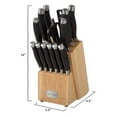 thumbnail image 7 of Classic Cuisine 15-Piece Stainless Steel Knife Set with Sharpener and Block, 7 of 7