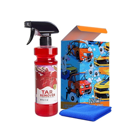 Asphalt Cleaning Agent Car Asphalt Shellac Bird Droppings Remover Cleaner Paint Surface Cleaning Self-Adhesive Strong Glue Remover (120Ml), Tar Remover Spray With Cleaning Towel,