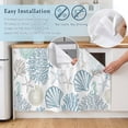 thumbnail image 5 of Light Blue Coastal Cabinet Curtain 35"Wx35"L,Dustproof Under Sink Skirt with Self Adhesive Tape,Summer Beach Coral Shell Starfish Cabinet Curtain Cover for Kitchen Sink,Bathroom Vanity,Laundry Room, 5 of 9