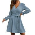 thumbnail image 1 of Vestidos Para Mujer Vestidos Casuales Moda Ocio Cómodo Color Sólido Cuello en V Vestido de Manga Larga Odeerbi ODB137820, 1 of 8