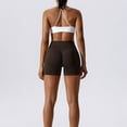 thumbnail image 2 of Lu's Chic Women's Gym Shorts Yoga Sweatpants Biker Short High Waisted Soft Lightweight Tummy Control Booty Shorts Brown 4-6, 2 of 4