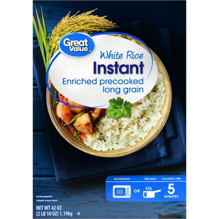 (3 Pack) Great Value Instant White Rice, 42 oz