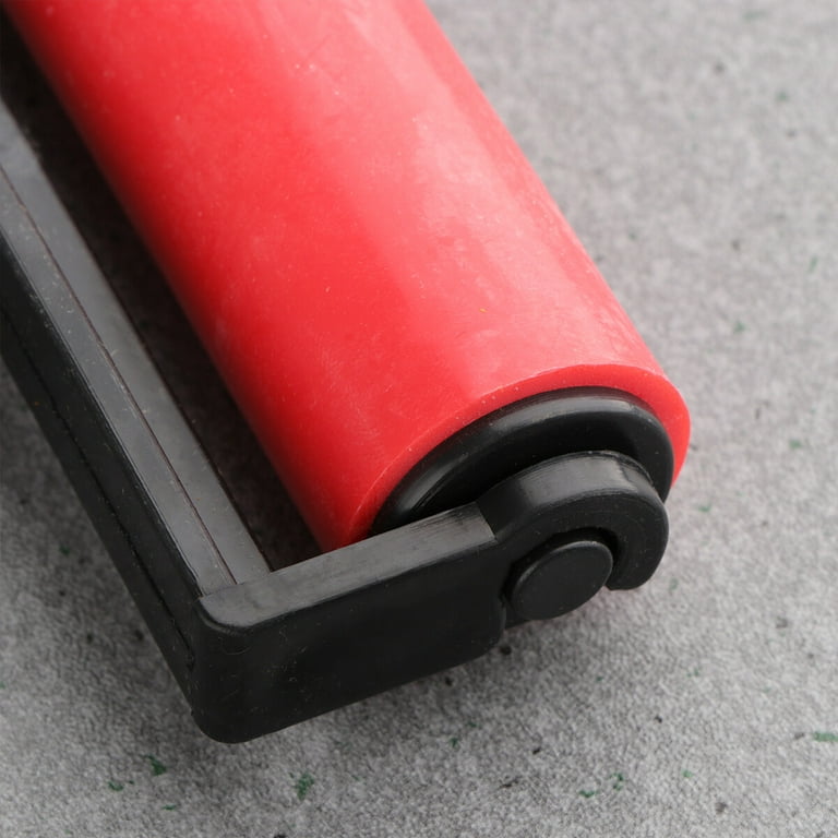 MAGICLULU 10cm Rubber Roller Brayer Rollers Printmaking Brayers Vinyl  Roller for Printmaking Stamping Gluing (Red)