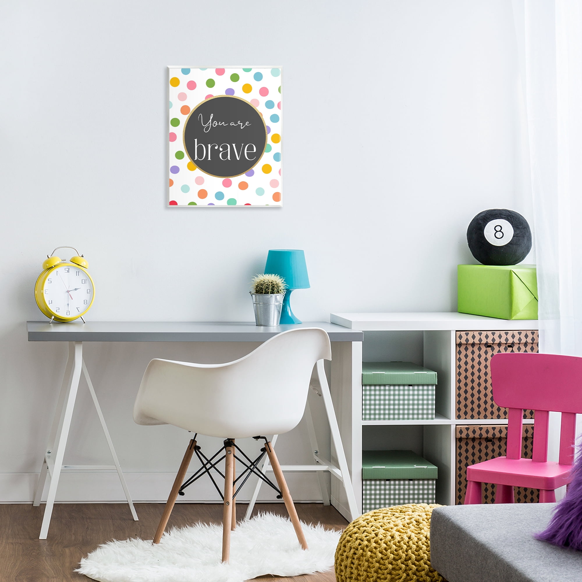 Stupell Industries You Are Brave Polka Dots Wall Plaque Art, design by Christine Simpson Art
