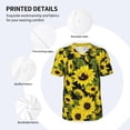 thumbnail image 4 of Balery Sunflowers In Vintage Baseball Jersey for Men Casual Button Down Shirts Short Sleeve Active Team Sports Uniform-X-Large, 4 of 9