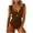 Brown, variant on One Piece Swimsuit for Women Tummy Control Ruffle Bathing Suit V Neck Ruched Swim Suit Slimming Cutout Swimwear