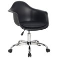 thumbnail image 1 of Hodedah Plastic Bucket Back Adjustable Swiveling Office/Desk Chair in Black, 1 of 7