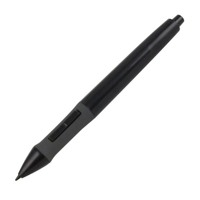 wartleves lápiz digital para dibujo gráfico huion con batería q0 lápiz digital negro, vista diagonal frontal centrada con cuerpo cilíndrico ergonómico y punta fina, dos botones laterales visibles; accesorio para tabletas gráficas Huion con batería interna y apagado automático según la descripción; a menudo usado como lápiz de repuesto para dibujo móvil.