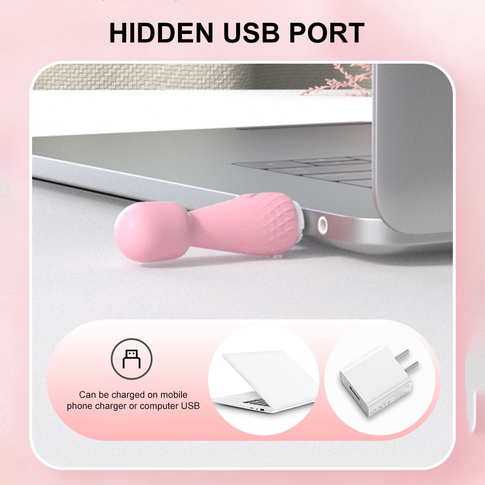 Rechargeable Mini Vibrators and Adult Sex Toys for Women and Couples, Clitoris Stimulator Massager, Small Vibrator with 10 Vibrating Modes, Pink(4*1*1in)