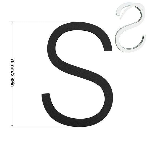 yulier 3" Black Address House Letter for Outside, Easy to Install 3D Modern Weather Proof Non-Rust Address Letter for Exterior House Address, Garage Gate, Street, Farmhouse Letter S