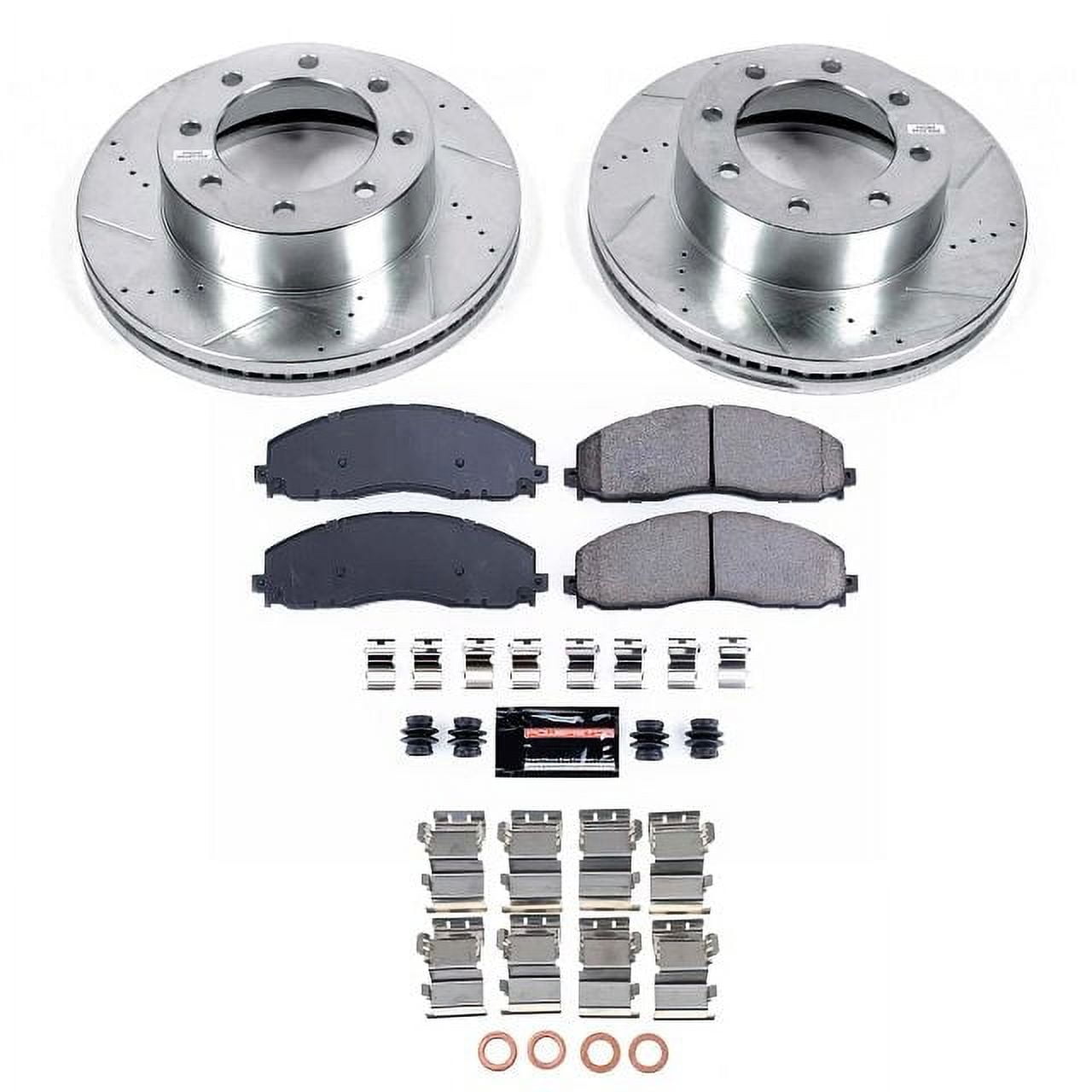 PowerStop Front Z23 Evolution Sport Brake Pad and Rotor Kit with Red Powder Coated Calipers Fits: FORD Select Models KC6403