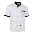 thumbnail image 1 of TISHITA Chef Jacket Coat Service Bakery Uniform Short , 2XL White, 1 of 7