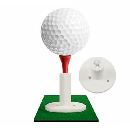 Rubber Golf Tee Holder (Wood Tee Adapter) for Practice & Driving Range Mats - Available in Two