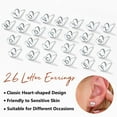 thumbnail image 6 of Silvora Initial Heart Stud Earring for Women Sterling Silver Hypoallergenic Letter A Earrings Charm Mother Daughter Christmas Birthday Jewelry Gift, 6 of 7