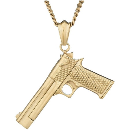 Jewelry Men's Stainless Steel Gold-Tone Artillery Pendant, 24