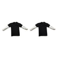 thumbnail image 3 of Tholdsy Camiseta de manga larga, moda Retro, diseño único, apariencia exquisita, antideslizante, amplias ocasiones, ropa de empalme para hombres Negro 2piezas, 3 of 6