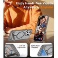 thumbnail image 4 of Funda con Soporte Magnético invisible, Delgada Mate, para iPhone 14 Pro Max, Gris, 4 of 7