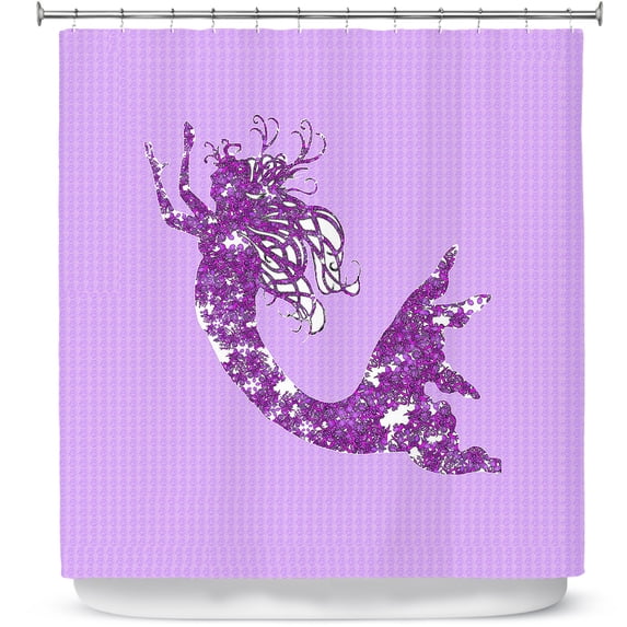 Shower Curtains 70" x 93" from DiaNoche Designs by Susie Kunzelman - Mermaid II Purple