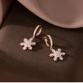 thumbnail image 5 of Solid 925 Sterling Silver Sparkling CZ Snowflake Hoop Earrings for Women Teens Snowflake Hoop Earrings Huggie Earrings Drop Christmas Gifts, 5 of 13