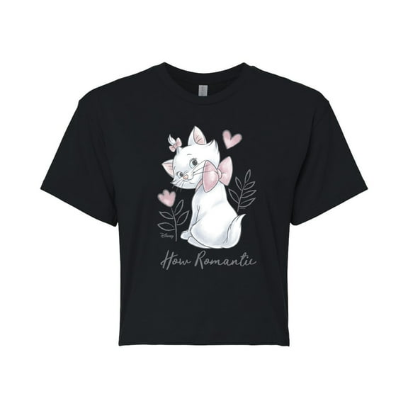 Disney - The Aristocats - How Romantic Marie - Junior's Cropped Graphic T-Shirt