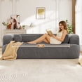 thumbnail image 4 of Muumblus 86“ Chenille Boneless Sofa, Modern Upholstered Living Room Couch, Cozy Curved 3-Seater Cloud Sofa, Gray, 4 of 9