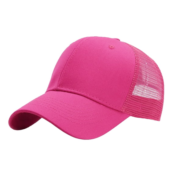 Gyexs Womens Mens Trucker Hats Washed Distressed Baseball Cap Trendy Vintage Back Breathable Mesh Adjustable Snapback Baseball Cap Sports Hat for Men #Hot Pink