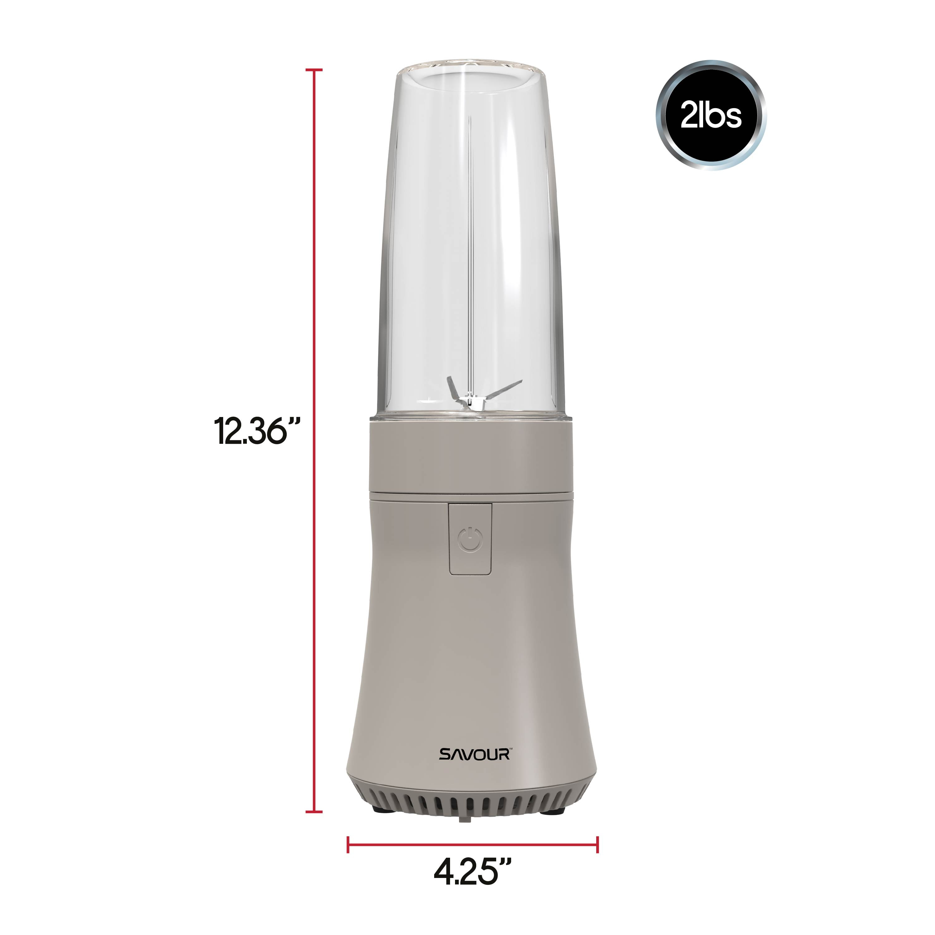 Savour by Tzumi 300W Mini Smoothie Blender – 18oz. Countertop Mini Blender for Smoothies, Sauces, Cocktails and More