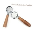 thumbnail image 2 of Yeacher 54mm Coffee Bottomless Portafilter with Filter Basket & Wooden Handle Replacement for Breville 880/870/850 Coffee Machine Tool Reusable Alloy Filters Coffee Extraction Accessories, 2 of 7